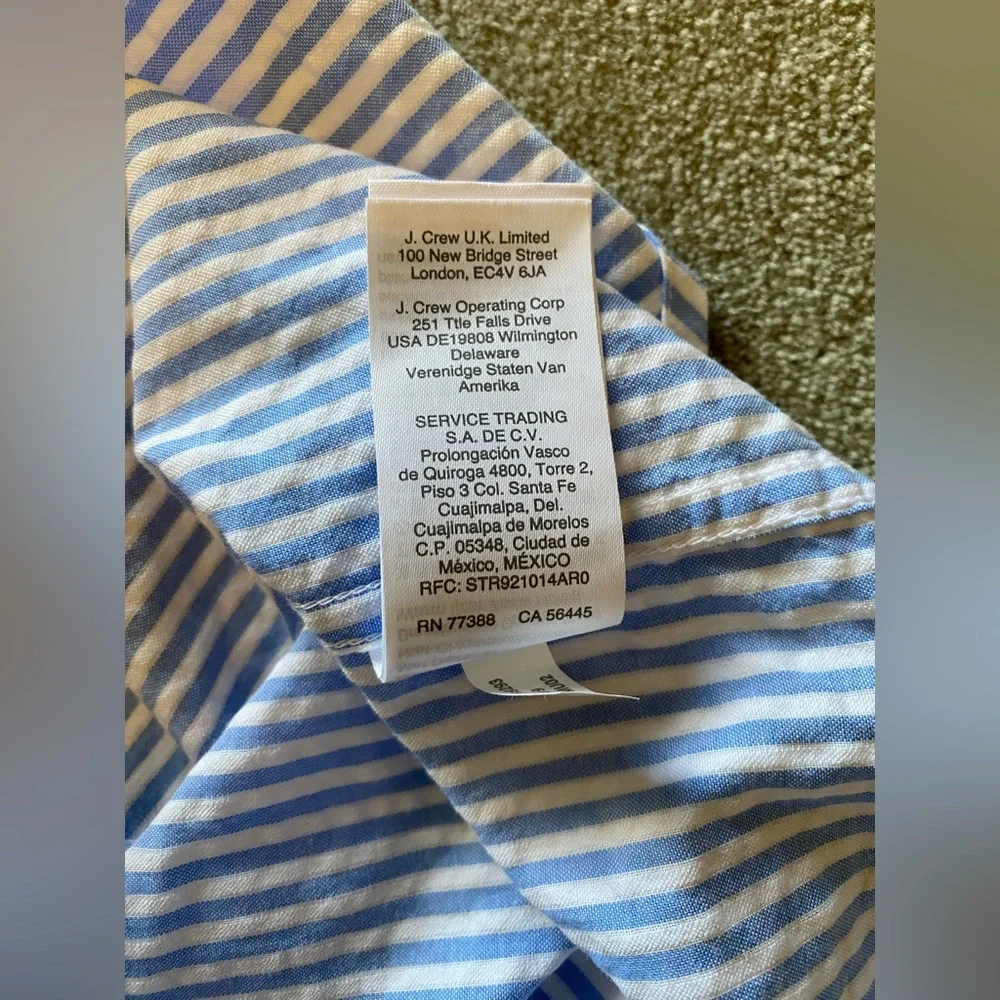 *NEVER WORN* J. Crew Short-Sleeve Striped Shirt | Color: Blue & White | Size: M